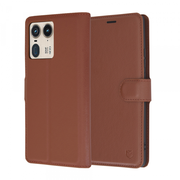 Husa pentru Motorola Edge 50 Ultra, Techsuit, Leather Folio, Maro
