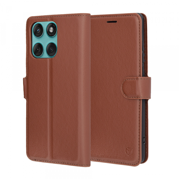 Husa pentru Motorola Edge 60 Fusion / Edge 60, Techsuit, Leather Folio, Maro