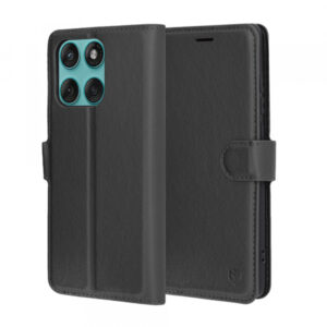 Husa pentru Motorola Edge 60 Fusion / Edge 60, Techsuit, Leather Folio, Neagra