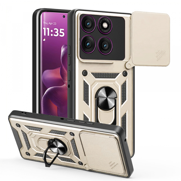 Husa pentru Motorola Edge 60 Pro, Techsuit, CamShield, Aurie