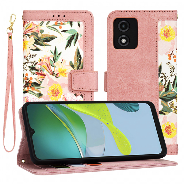 Husa pentru Motorola Moto E13, Techsuit, FlipCraft, Roz