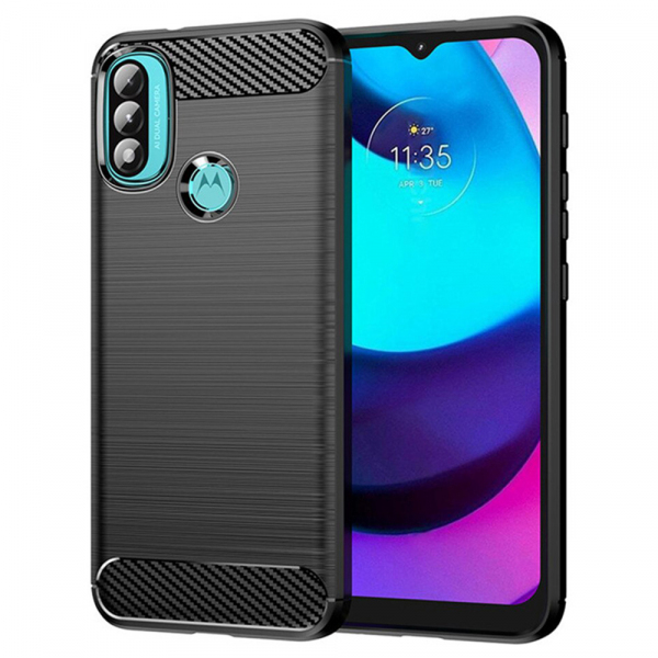 Husa pentru Motorola Moto E40 / E30 / E20, Techsuit, Carbon, Neagra