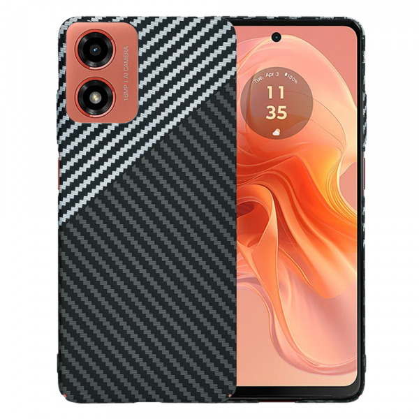 Husa pentru Motorola Moto G04s / E14 / G04 / G24, Techsuit, Carbonite FiberShell, Neagra Gri