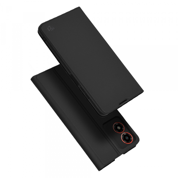 Husa pentru Motorola Moto G04s / E14 / G04, Techsuit, Magskin Book, Neagra