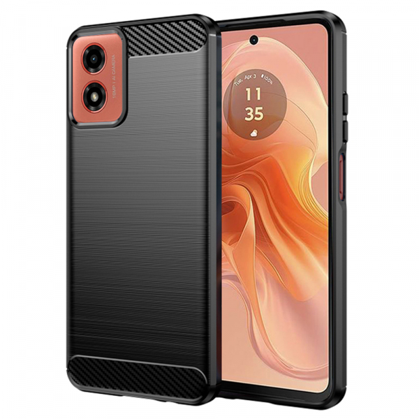 Husa pentru Motorola Moto G04s / E14 / G24 Power / G04 / G24, Techsuit, Carbon, Neagra