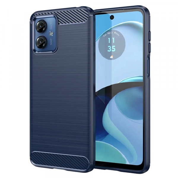 Husa pentru Motorola Moto G14, Techsuit, Carbon, Albastra