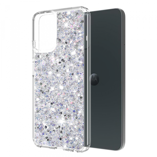 Husa pentru Motorola Moto G14, Techsuit, Sparkly Glitter, Alba