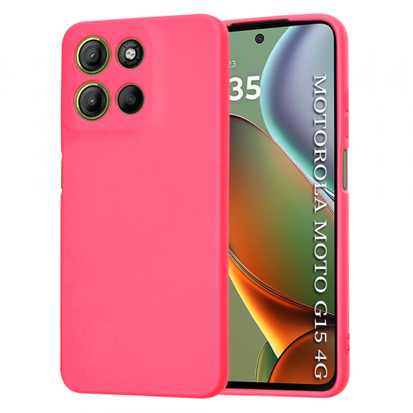Husa pentru Motorola Moto G15 / G15 Power, Techsuit, SoftFlex, Roz Inchis