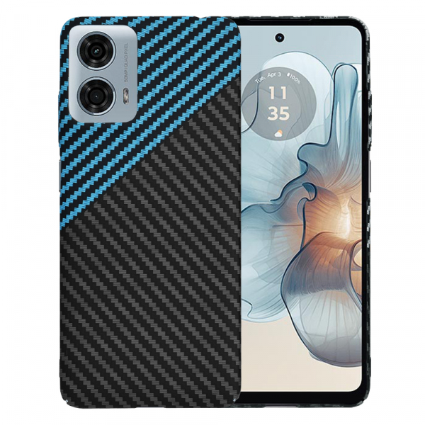 Husa pentru Motorola Moto G24 Power, Techsuit, Carbonite FiberShell, Neagra Bleu
