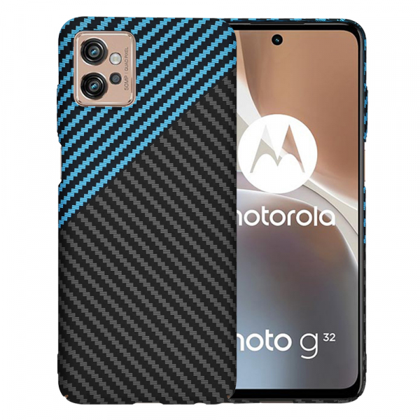 Husa pentru Motorola Moto G32, Techsuit, Carbonite FiberShell, Neagra Bleu