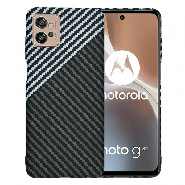 Husa pentru Motorola Moto G32, Techsuit, Carbonite FiberShell, Neagra Gri