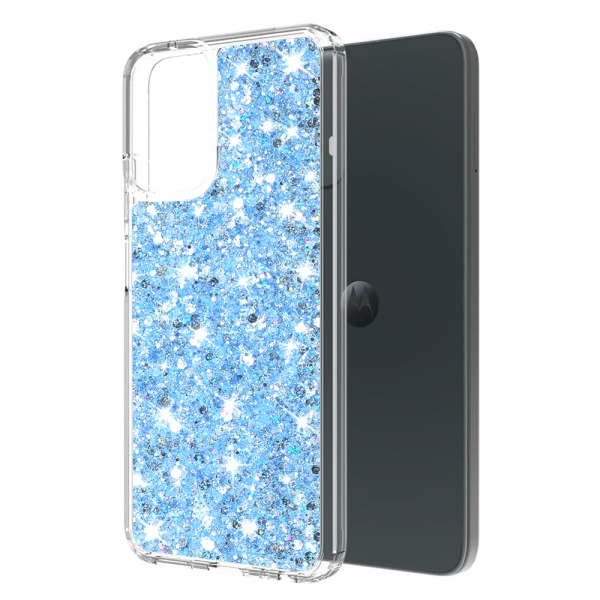 Husa pentru Motorola Moto G54, Techsuit, Sparkly Glitter, Bleu