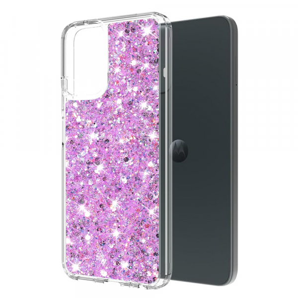 Husa pentru Motorola Moto G54, Techsuit, Sparkly Glitter, Magenta