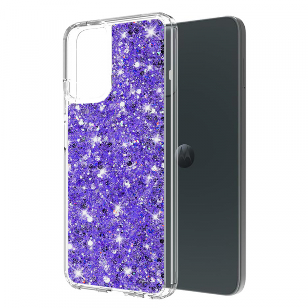 Husa pentru Motorola Moto G54, Techsuit, Sparkly Glitter, Mov