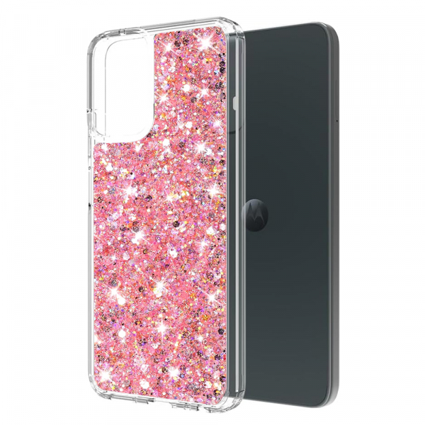 Husa pentru Motorola Moto G54, Techsuit, Sparkly Glitter, Roz