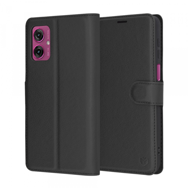 Husa pentru Motorola Moto G55, Techsuit, Leather Folio, Neagra