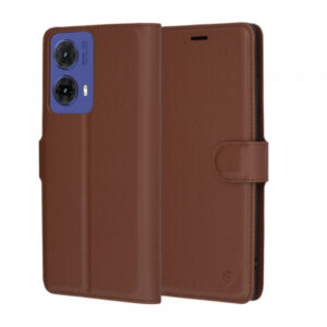 Husa pentru Motorola Moto G85, Techsuit, Leather Folio, Maro