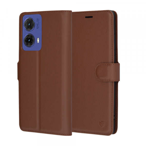 Husa pentru Motorola Moto G85, Techsuit, Leather Folio, Maro