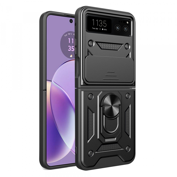 Husa pentru Motorola Razr 40, Techsuit, CamShield, Neagra