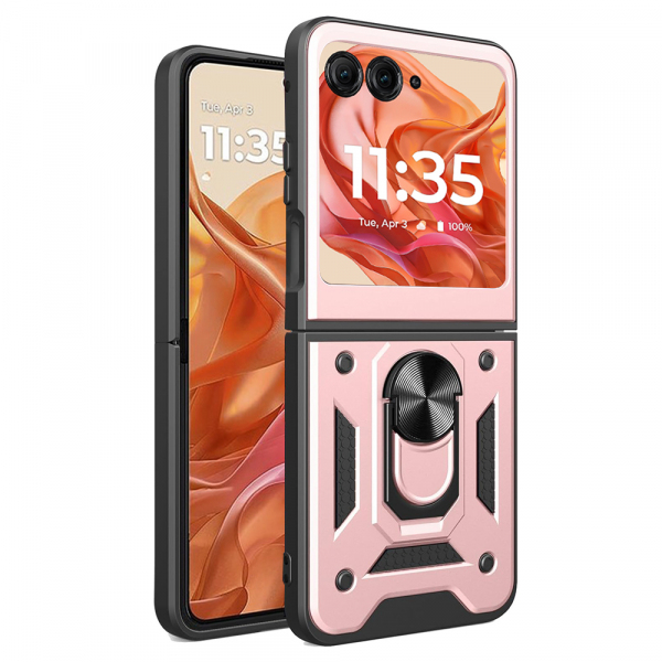 Husa pentru Motorola Razr 60 / Razr 50, Techsuit, CamShield, Roz