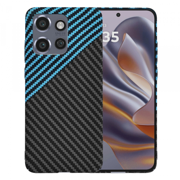 Husa pentru Motorola ThinkPhone 25 / Edge 50 Neo, Techsuit, Carbonite FiberShell, Neagra Bleu