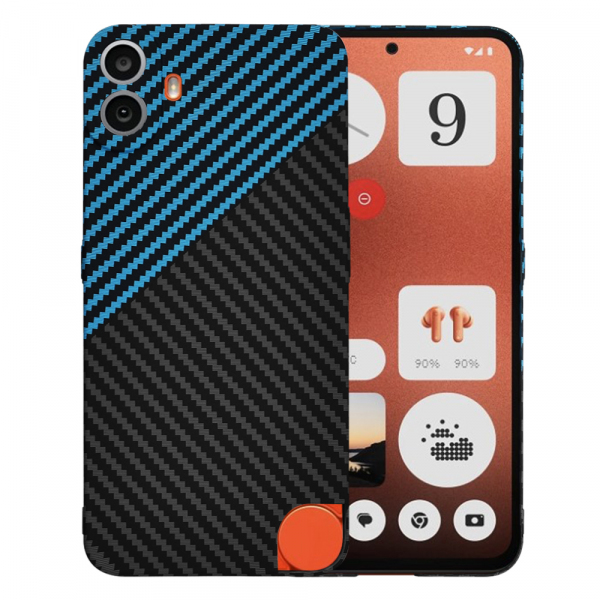 Husa pentru Nothing CMF Phone 1, Techsuit, Carbonite FiberShell, Neagra Bleu