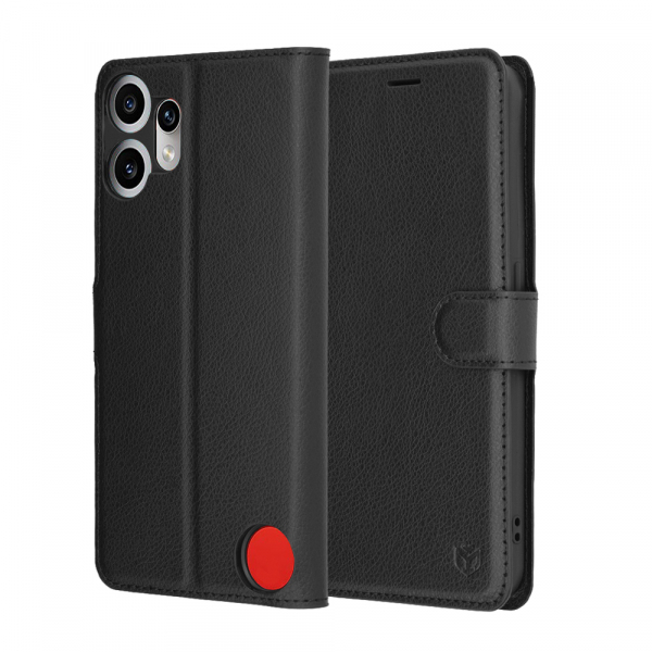 Husa pentru Nothing CMF Phone 2 Pro, Techsuit, Leather Folio, Neagra