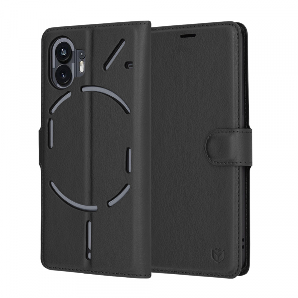 Husa pentru Nothing Phone (2), Techsuit, Leather Folio, Neagra