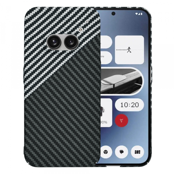 Husa pentru Nothing Phone (2a) Plus / Phone (2a), Techsuit, Carbonite FiberShell, Neagra Gri