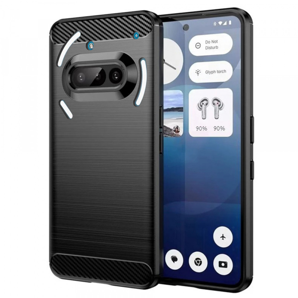 Husa pentru Nothing Phone (3a), Techsuit, Carbon, Neagra
