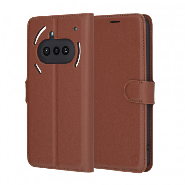 Husa pentru Nothing Phone (3a), Techsuit, Leather Folio, Maro