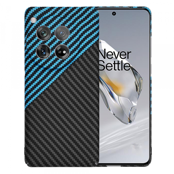 Husa pentru OnePlus 12, Techsuit, Carbonite FiberShell, Neagra Bleu