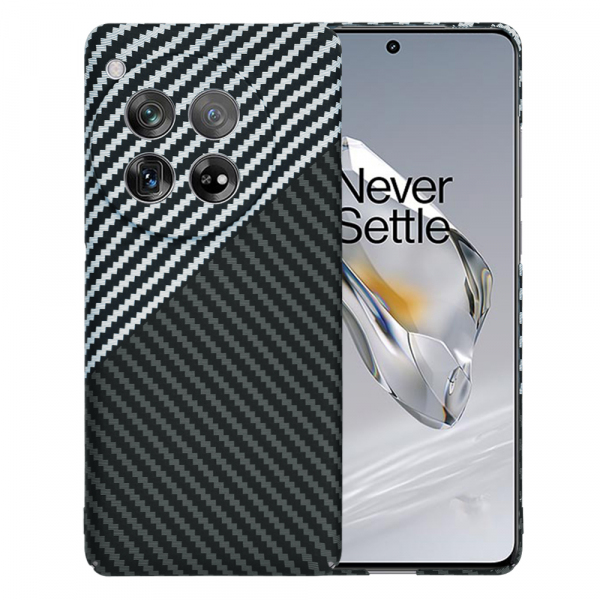 Husa pentru OnePlus 12, Techsuit, Carbonite FiberShell, Neagra Gri