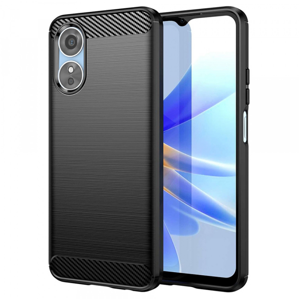 Husa pentru Oppo A17, Techsuit, Carbon, Neagra
