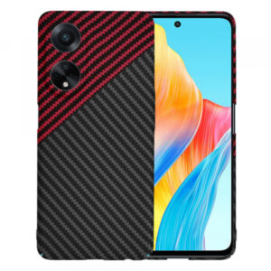 Husa pentru Oppo A98, Techsuit, Carbonite FiberShell, Neagra Rosie