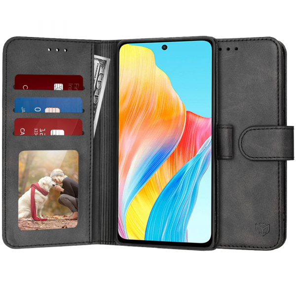 Husa pentru Oppo A98, Techsuit, Diary Book, Neagra