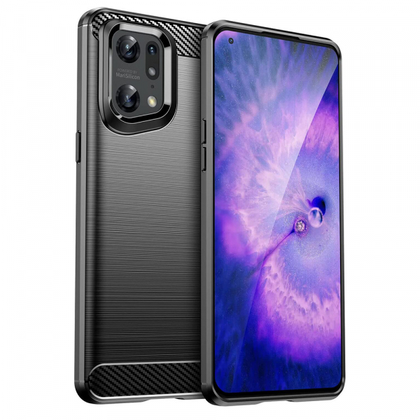 Husa pentru Oppo Find X5 Pro, Techsuit, Carbon, Neagra