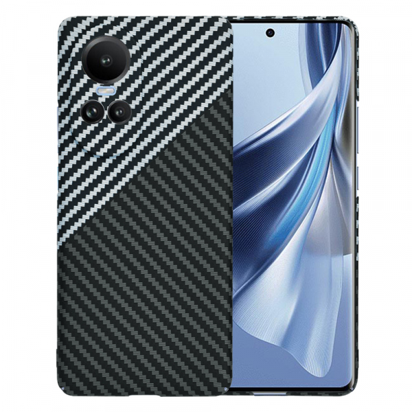 Husa pentru Oppo Reno10 / Reno10 Pro, Techsuit, Carbonite FiberShell, Neagra Gri