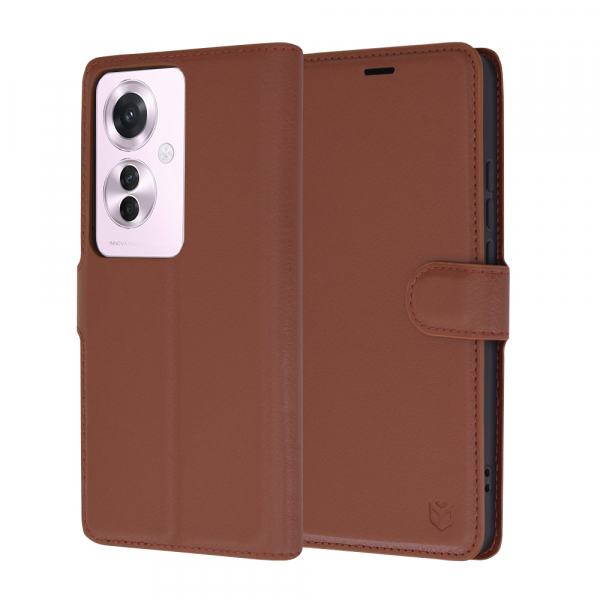 Husa pentru Oppo Reno11 F, Techsuit, Leather Folio, Maro