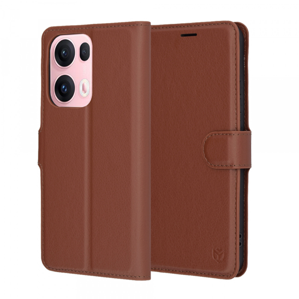 Husa pentru Oppo Reno13 Pro, Techsuit, Leather Folio, Maro