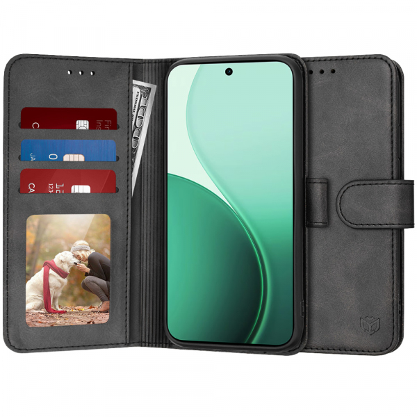 Husa pentru Oppo Reno14, Techsuit, Diary Book, Neagra