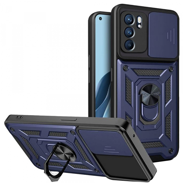Husa pentru Oppo Reno6 5G, Techsuit, CamShield, Albastra