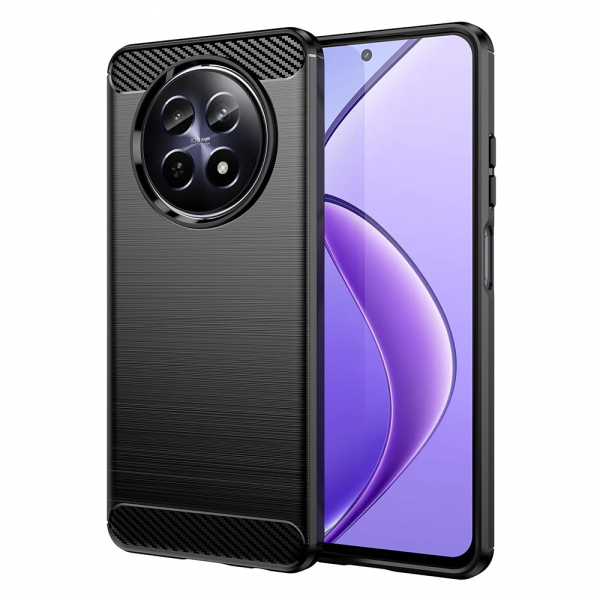 Husa pentru Realme 12x / 12, Techsuit, Carbon, Neagra