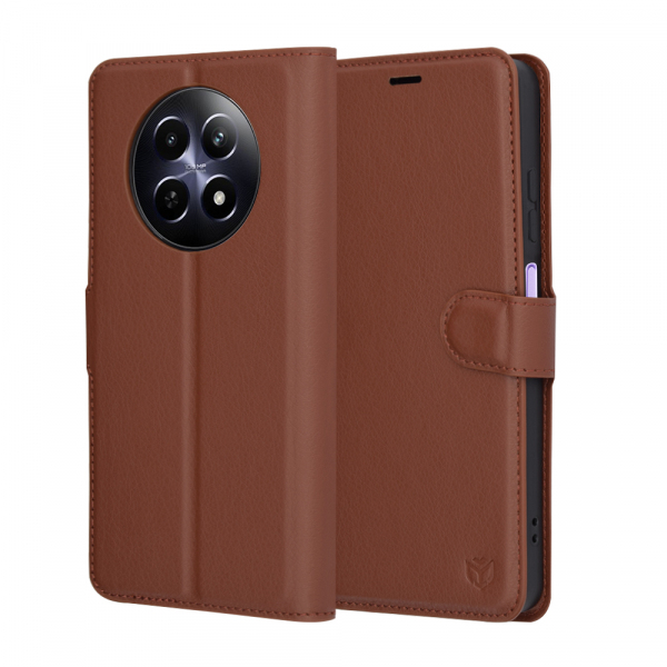 Husa pentru Realme 12x / 12, Techsuit, Leather Folio, Maro