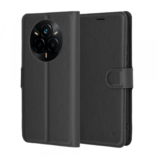 Husa pentru Realme 14 Pro, Techsuit, Leather Folio, Neagra
