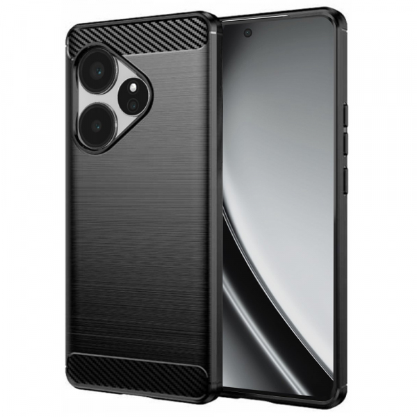 Husa pentru Realme GT 6T / GT 6, Techsuit, Carbon, Neagra