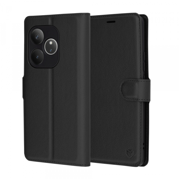 Husa pentru Realme GT 6T / GT 6, Techsuit, Leather Folio, Neagra