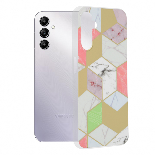 Husa pentru Samsung Galaxy A14 A145 / A14 5G A146, Techsuit, Marble, Mov