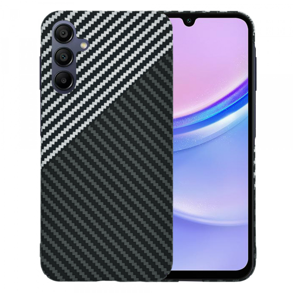 Husa pentru Samsung Galaxy A15 5G A156 / A15 A155, Techsuit, Carbonite FiberShell, Neagra Gri