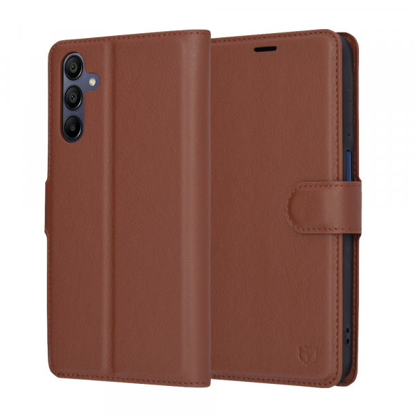 Husa pentru Samsung Galaxy A15 5G A156 / A15 A155, Techsuit, Leather Folio, Maro